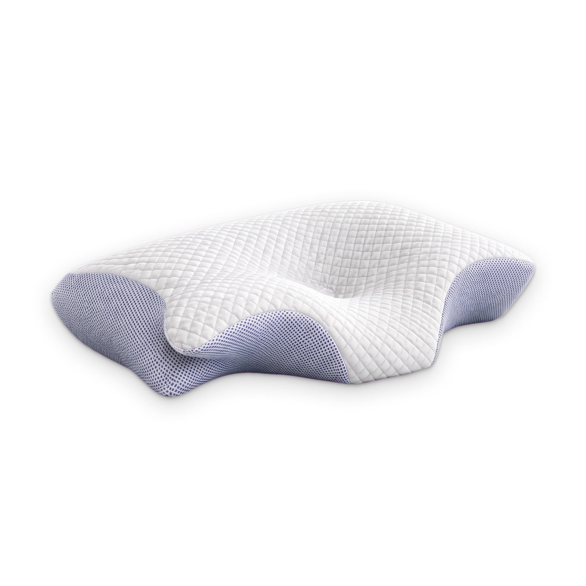 Oreiller cervical Morfylo à mémoire de forme, forme papillon, sur fond blanc